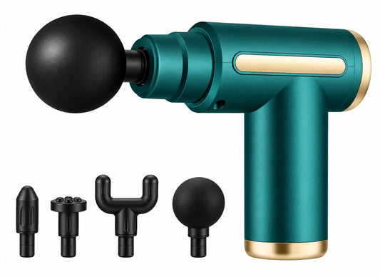 Margaux Percussion Massage Gun with 5 Attachments, Deep Muscle Relief Multiple Speed Levels, Low Noise Operation, Long Battery Life, Portable Carry Case, Pre & Post Workout