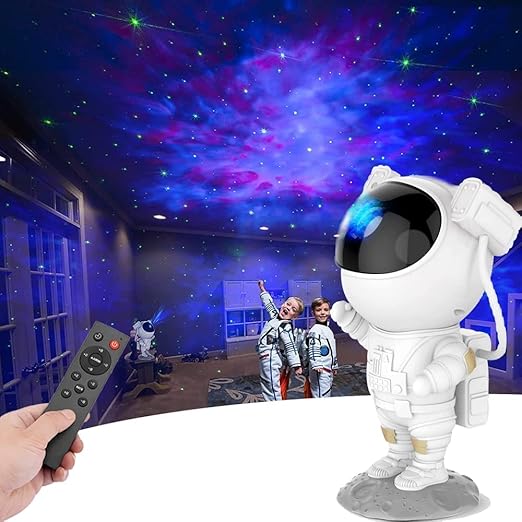 Desidiya® Astronaut Galaxy Projector with Remote Control - 360° Adjustable Timer Kids Astronaut Nebula Night Light, for Gifts,Baby Adults Bedroom, Gaming Room, Home and Party (Corded Electric)