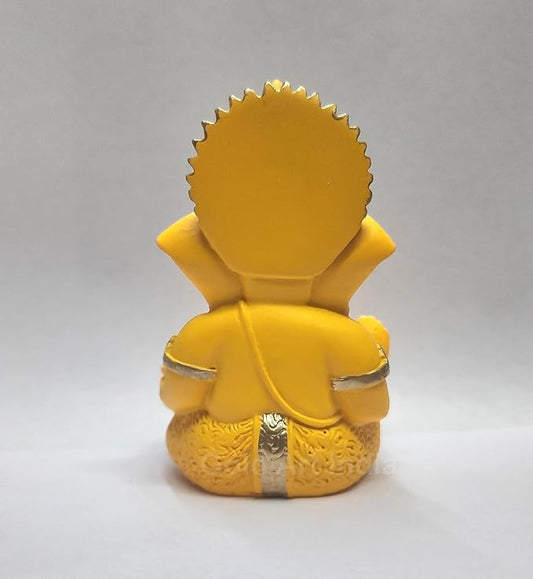 Gold Art India Mango terracotta Finish Ganesha for Car Dashboard Home Decor Gifting Diwali Birthday Festivals 3.5 x 2 Inches